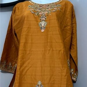 Cotton Kurta and Shalwar, Embroidered
